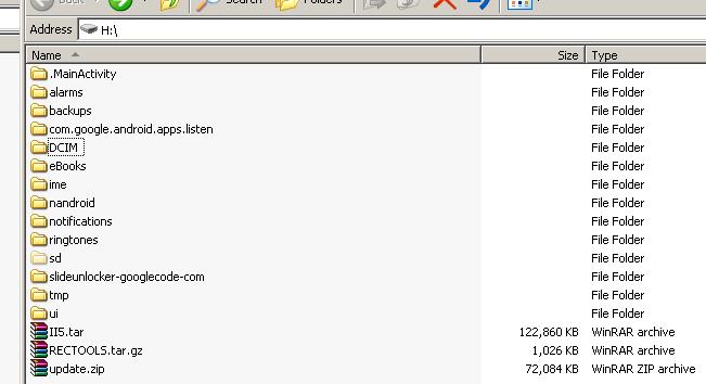 i7500 internal storage galaxo rom